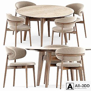 Oleandro chair and Abrey table by Calligaris
