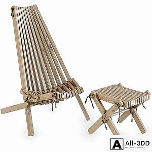 Ribbon Recliner and Ribbon Footstool by Brafab