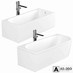 Acrylic bathtub Cezares Plane Solo Mini 160x70