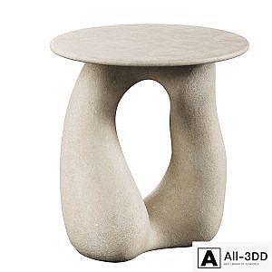 Sandstone Gabrielle Side Table Handsculped by Hermine Bourdin