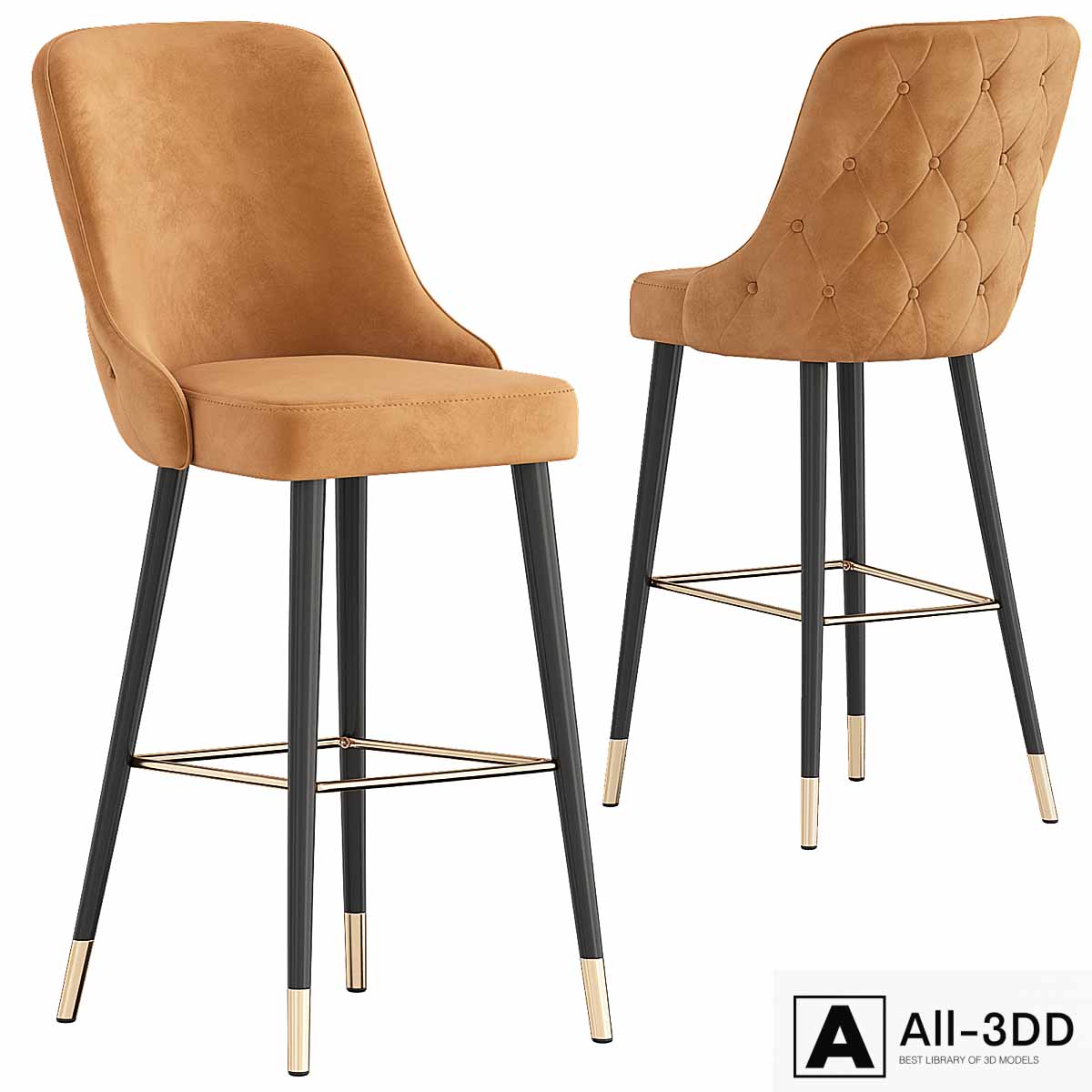Lucia Bar Stool modern interior 3D model Lucia Bar Stool