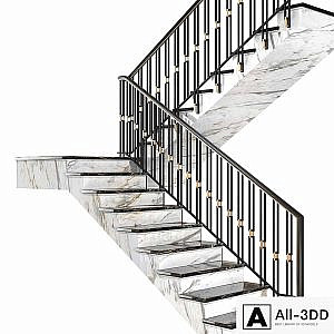 Modern stair staircase in Art Deco style.