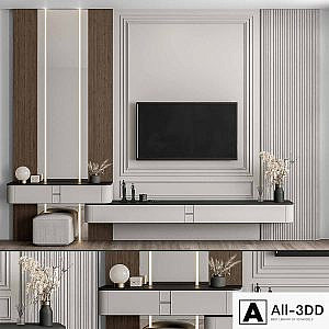 TV Wall Wood and Plaster - Set 60
