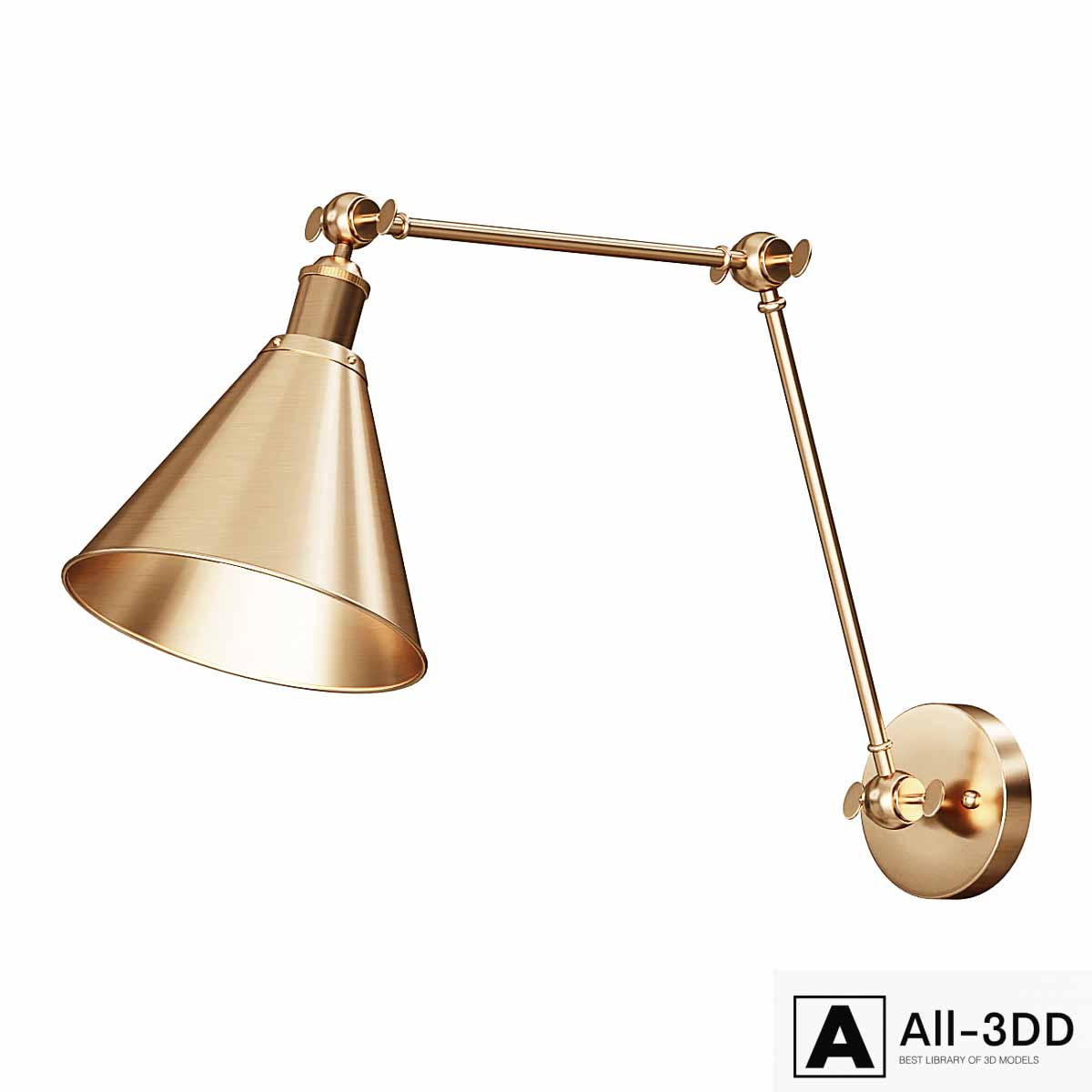 Wall lamp JONATHAN Y Rover 7 in. Adjustable Arm Metal Brass LED Wall Sconce wall lamp modern interior 3D model Wall lamp JONATHAN Y Rover 7 in. Adjustable Arm Metal Brass LED Wall Sconce wall lamp