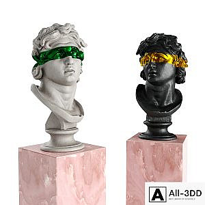 Triton bust stripe sculpture