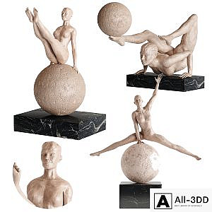Human Sculptures 12(Girls With Balls)