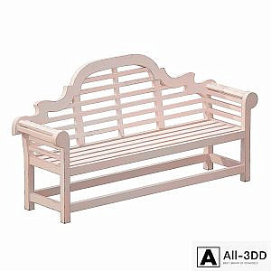 White park bench with backrest