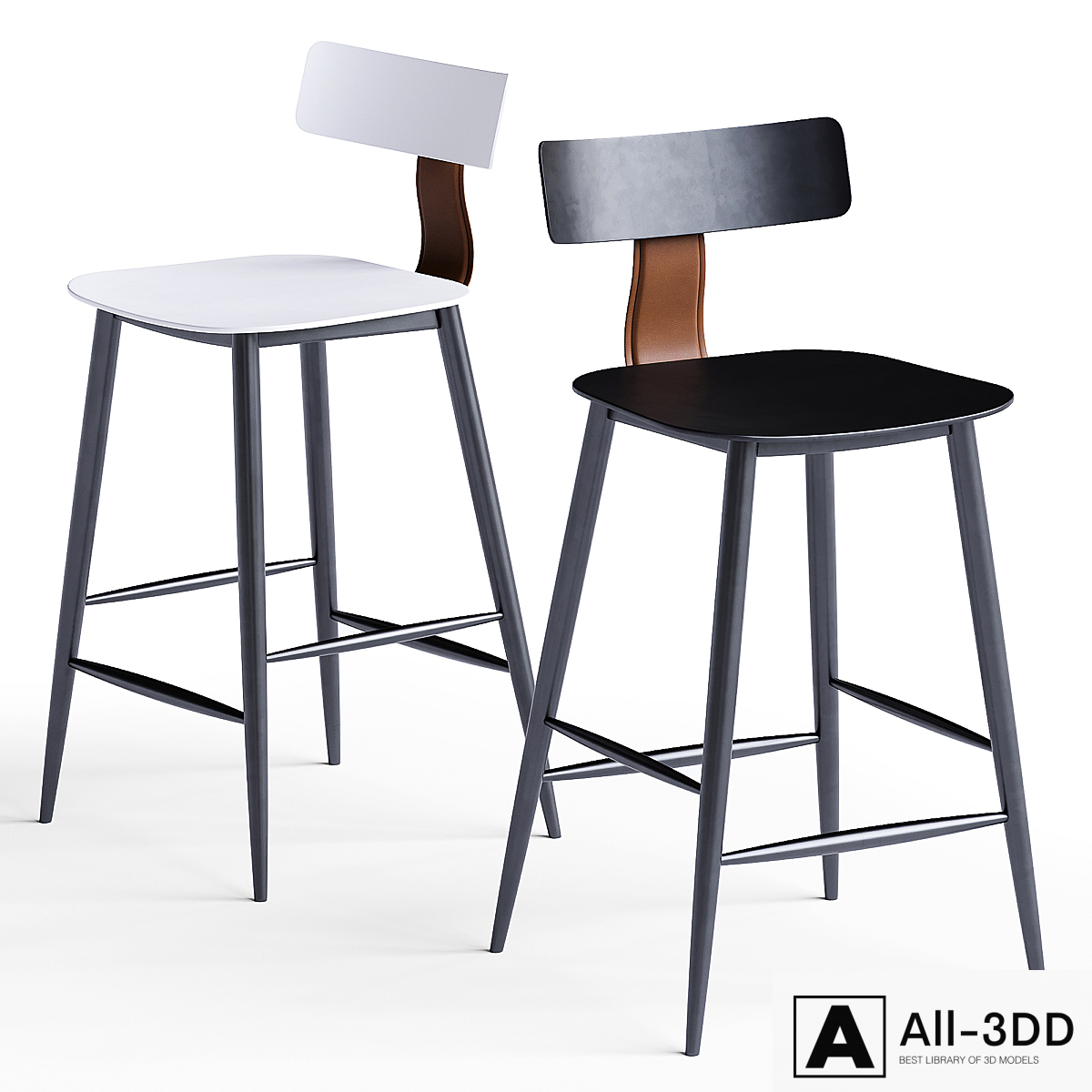Stool Group Semi-bar chair ANT modern interior 3D model Stool Group Semi-bar chair ANT