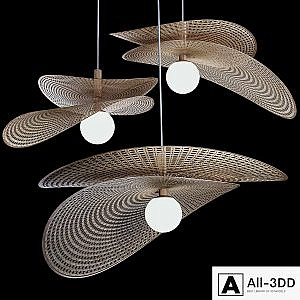 Luciole Rattan Pendant Light by La Vie