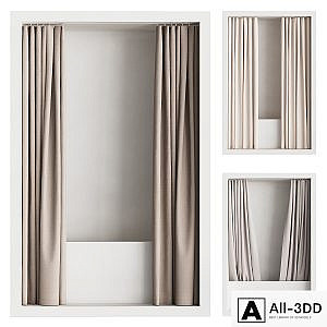 Double shower curtain with hidden ceiling cornice