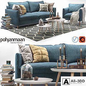 Chic Sofa and Armchair