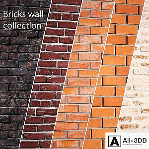 A collection of brick walls. 2. Wall decor, brick, masonry, clinker, decorative, brown, loft, panel, masonry