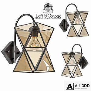 Sconce PolyPyramid Glass Bra Cognac