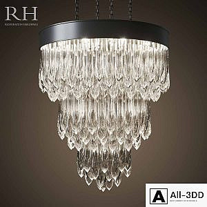 RH TEARDROP GLASS CHANDELIER 43 "