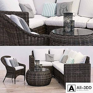Pottery Barn Torrey wicker Sectional set
