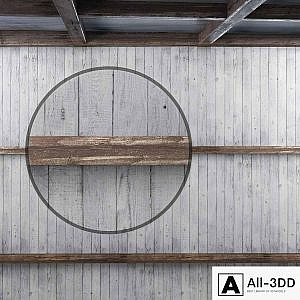 Wooden ceiling with beams