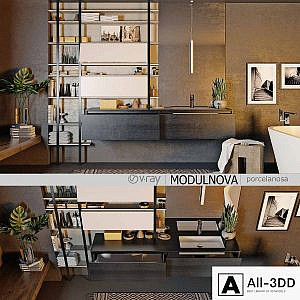 Set of bathroom furniture MODULNOVA Moon Gola