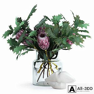 Protea & Oak leaves