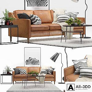 Scandinavian livig set 2. West Elm Hamilton sofa