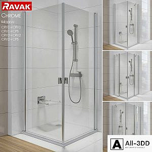 Ravak Chrome Corner Shower Enclosures