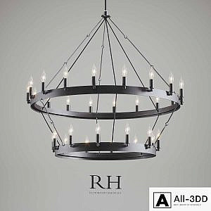 CAMINO VINTAGE CANDELABRA 2-TIER CHANDELIER