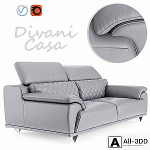 Sofa Divani Casa Wolford Modern Gray