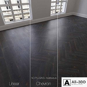 Parquet natural, oak Night, 3 types. Linear, chevron, herringbone.