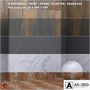 5 materials (seamless) - stone, plaster - set 26