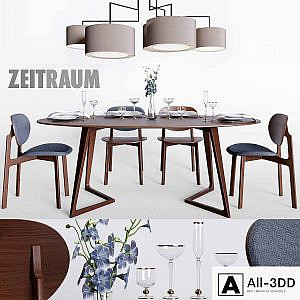 Zeitraum Twist Oval Table & Zenso chair & Noon 5 lamp