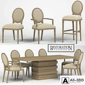 RH FRENCH CONTEMPORARY ROUND COLLECTION