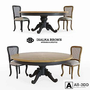 Dialma Brown table and chair