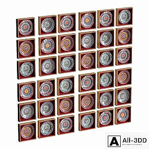 Set of oriental plates