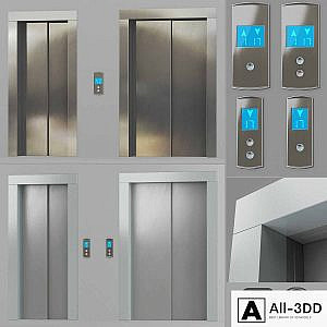 Doors with facings and post-call lift OTIS in 2 colors