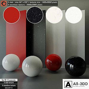 Quartz Slab & Seamless texture Set 118