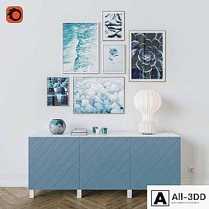 Blue decorative set