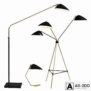 WEST ELM Curvilinear Mid-Century Lamp set