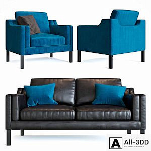 Sofa and armchair BORGE MOGENSEN