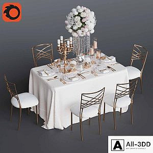 Wedding table for 6 persons 3 Corona