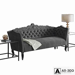 Brooks Gray Velvet Sofa