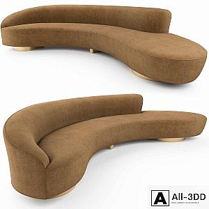 FreeForm Curved Sofa with Arm by Vladimir Kagan