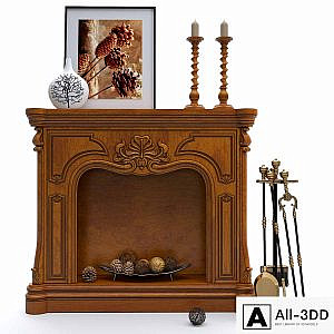 Decorative fireplace with accessories Stilars