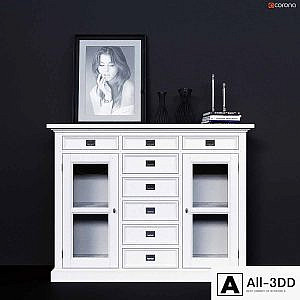 Chest of drawers with glass doors Dantone Home Oxford