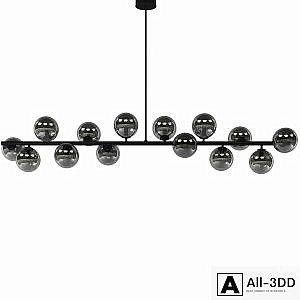 Beacon Lucci Decor Orion 14 Light Pendant in Black Smoke