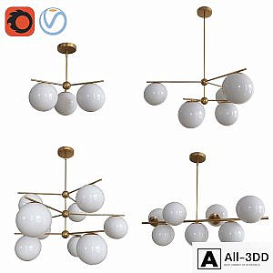 Sphere + Stem Chandelier
