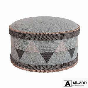RH GEOMETRIC WOVEN POUF