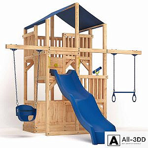 Quad Space Saver Swing Set