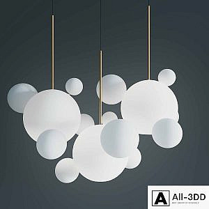 Suspension lamps bolle bls 14l chandelier milk