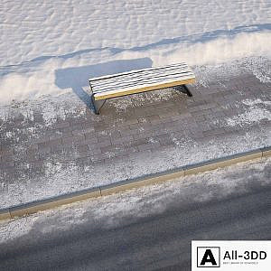 winter pavement with a road
