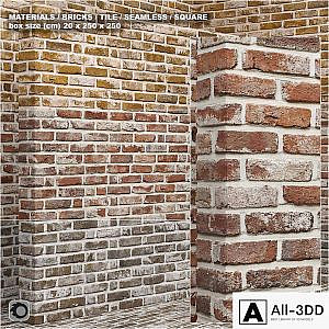 Material (seamless) - brick, tile set 9