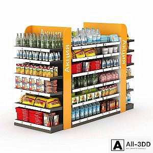 Racks for the store with filling.